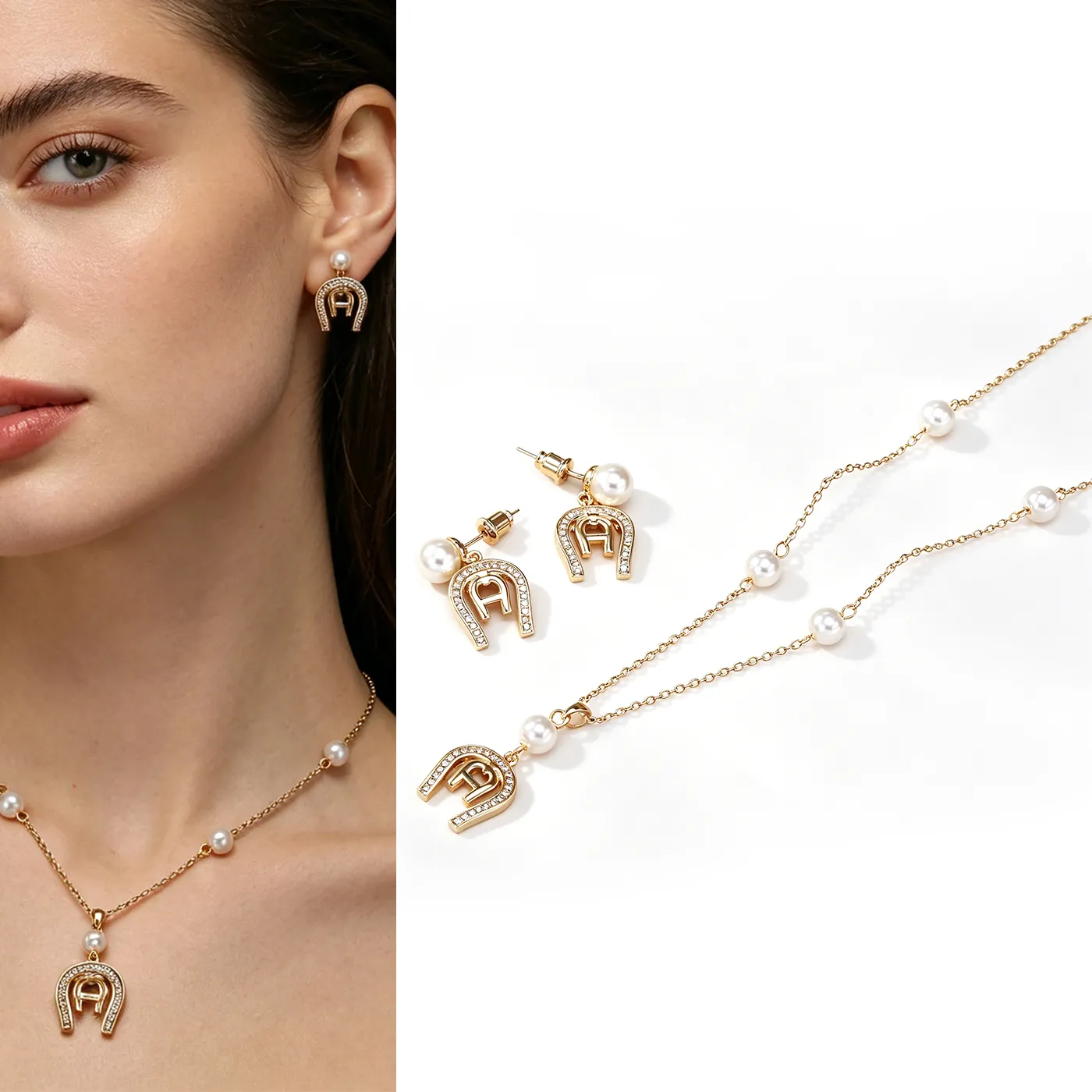 Authentic The Amulet of Fortuna: Horseshoe and Pearl Radiance