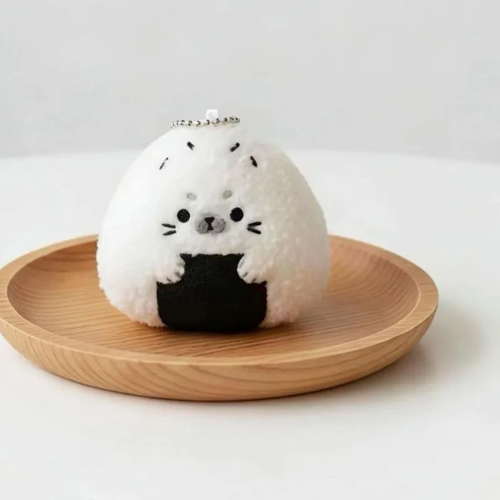 Authentic Kawaii Rice And Vegetable Seal Plush Keychain Cute Sushi Seal Stuffed Animal Bag Charm Soft Penguin Pendant Keyrings Girls Gifts