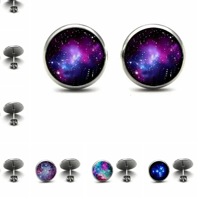 Authentic Celestial Nebula Constellation Studs: Wear the Infinite