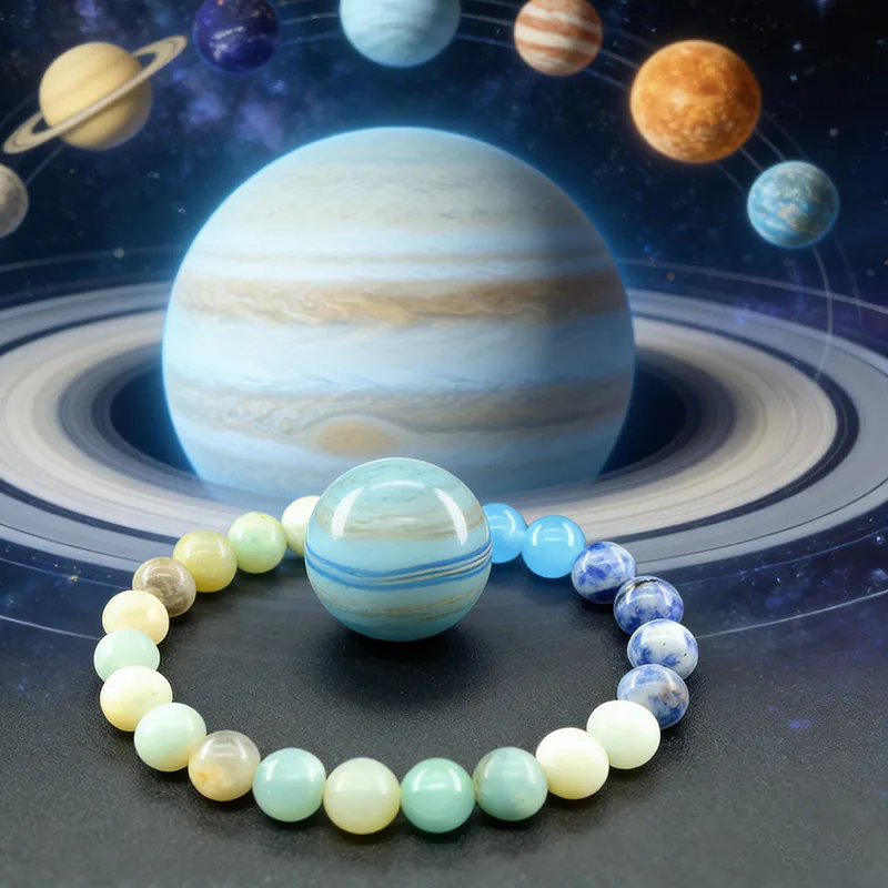 Authentic Universe Galaxy Uranus Planets Solar System Bracelet Natural Lava Chakra Stone Beads Bracelet Men Handmade Bangle Jewelry