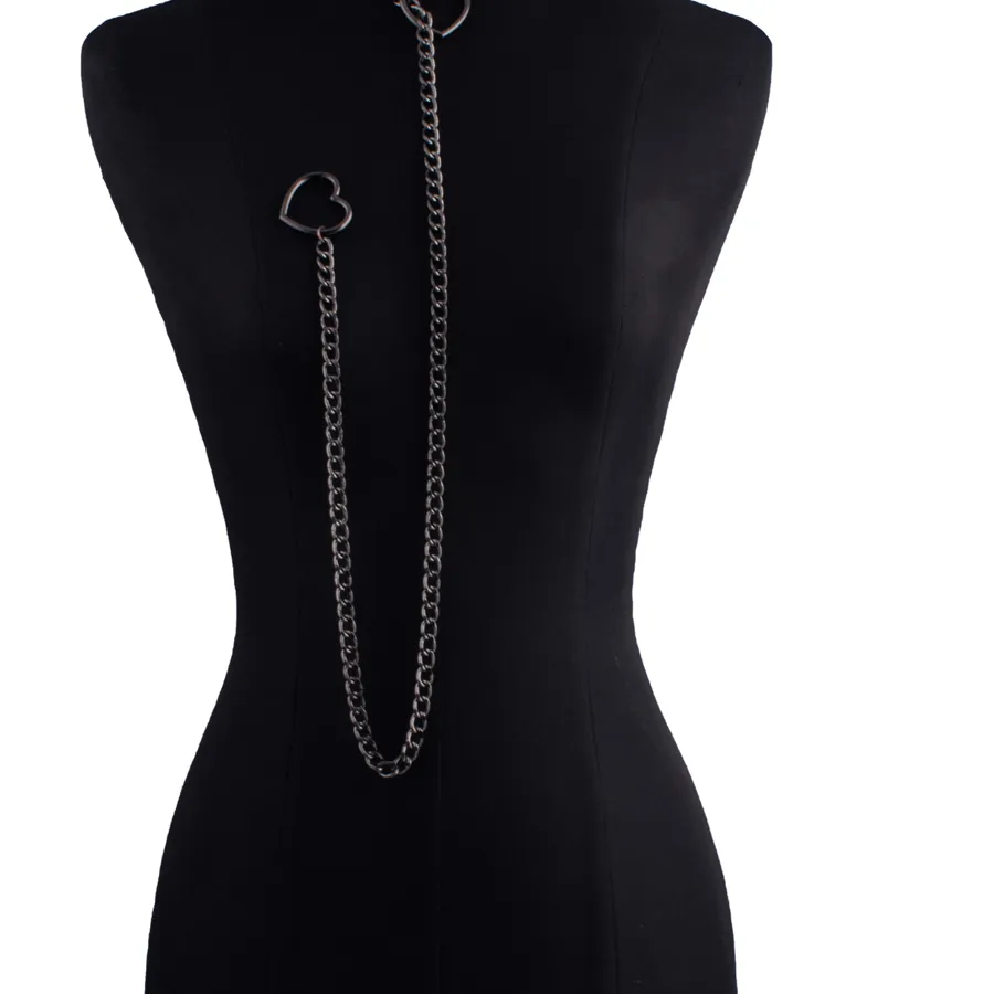 Authentic Heart Slip Chain Necklace For Women Fashion Punk Rock Goth Choker Jewelry Accessories