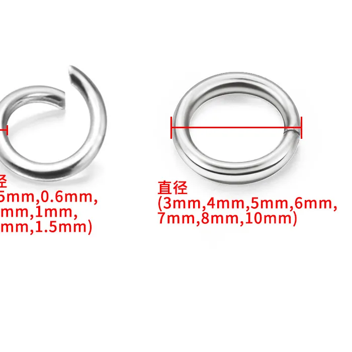 Authentic Lot 1000pcs Jump Ring & split rings MORE size Silver Findings Markings Jewelry accessories DIY Beading Craft