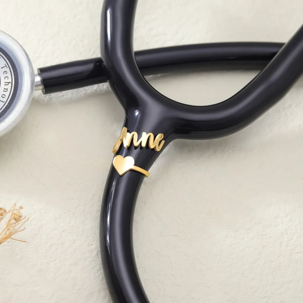 Authentic Stethoscope Name Tag Personalized Heart Shaped Stethoscope ID Tag Charms for Stethoscope Nurses Week Gifts 2025