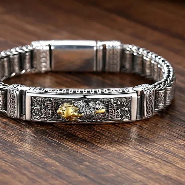 Authentic New Trendy Products Luck Pixiu Troops Passepartout Charm Bracelet Men Cuff Personality Jewelry