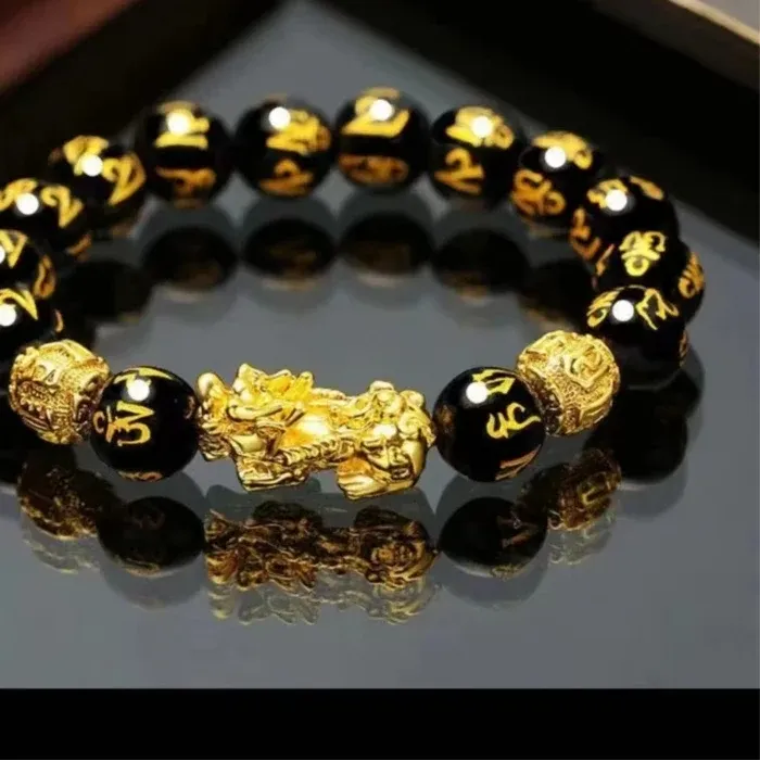 Authentic Fashion Black Bead Bracelet Pixiu Bracelet Wealth Lucky Change Bracelet Party Jewelry Gift For  Men