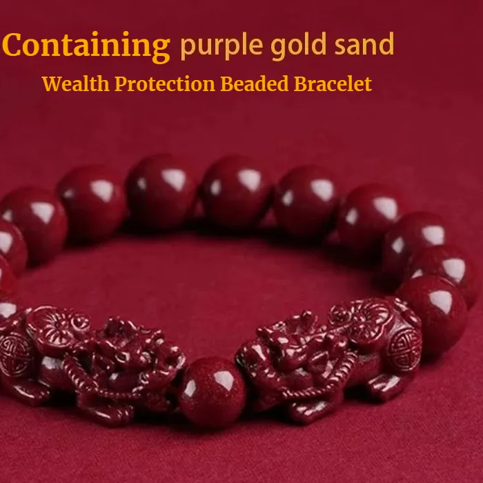 Authentic Natural Cinnabar Pixiu Bracelet Good Luck Wealth Protection Safe Beaded Bracelet Transfer Bead Jewelry Couple Gifts 도매