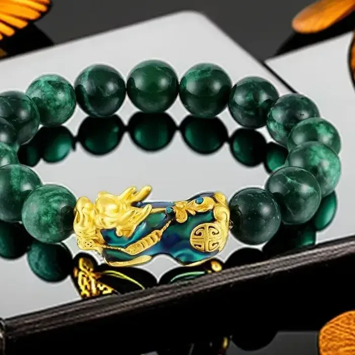 Authentic The Emerald Guardian: Natural Jade and Pixiu Wealth Talisman