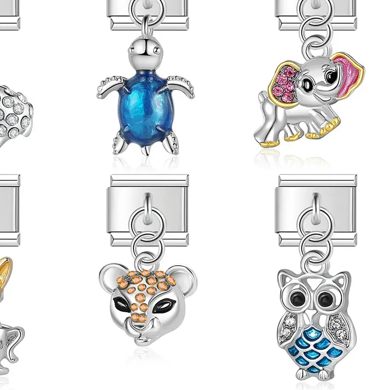 Authentic Hapiship Original Daisy Dog Fox Tortoise Owl Charm Links Fit 9mm Bracelet Jewelry Making DJTop43