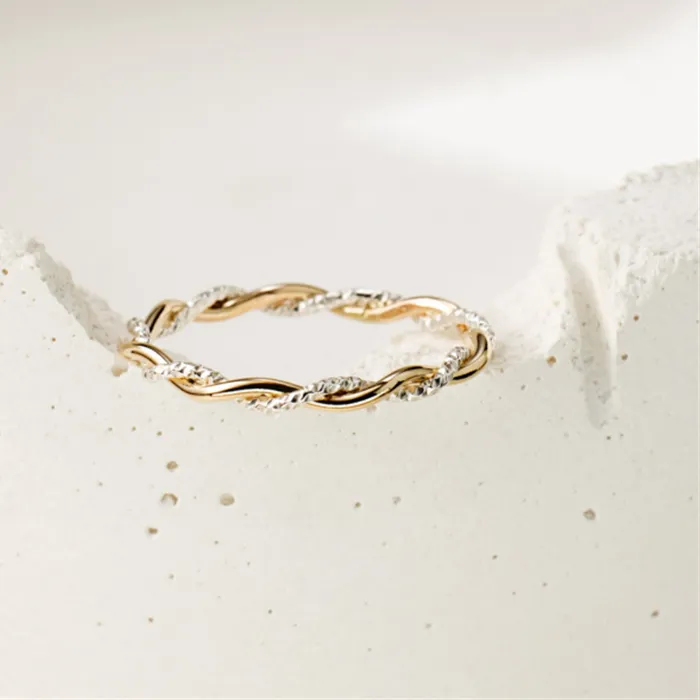Authentic Real 925 Silver Sparkle Stacking Ring Handmade Minimalism Wave Ring Dainty Women Jewelry Tarnish Resistant Jewelry Boho Ring