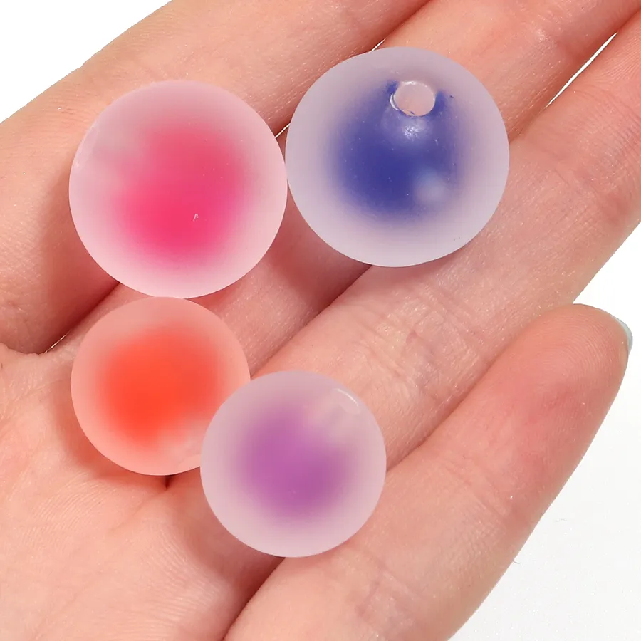 Authentic Celestial Harmony: 10 Frosted Acrylic Beads for Spiritual Expression