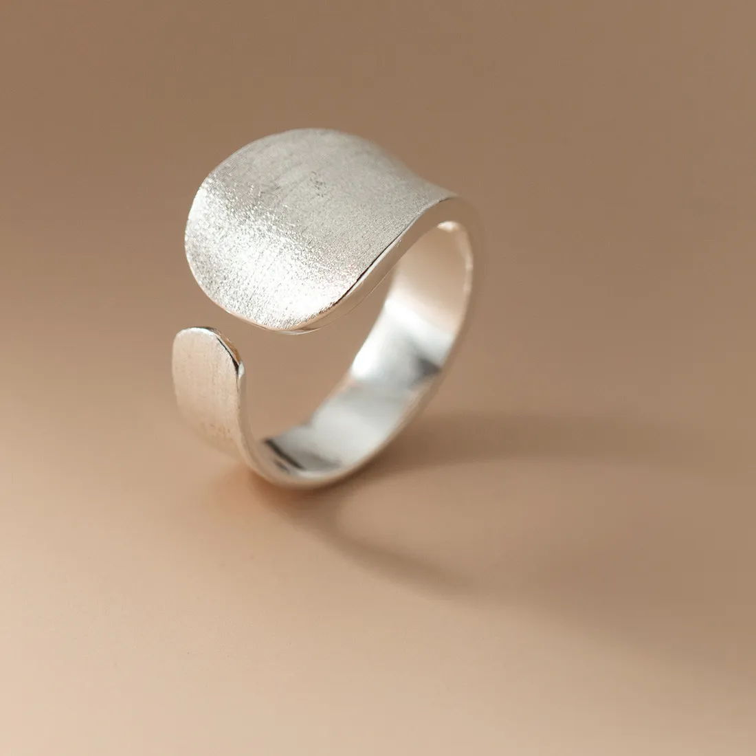 Authentic 925 Sterling Silver Matte Finish Adjustable Rings For Women Wedding Engagement Luxury Quality Jewelry Jewellery