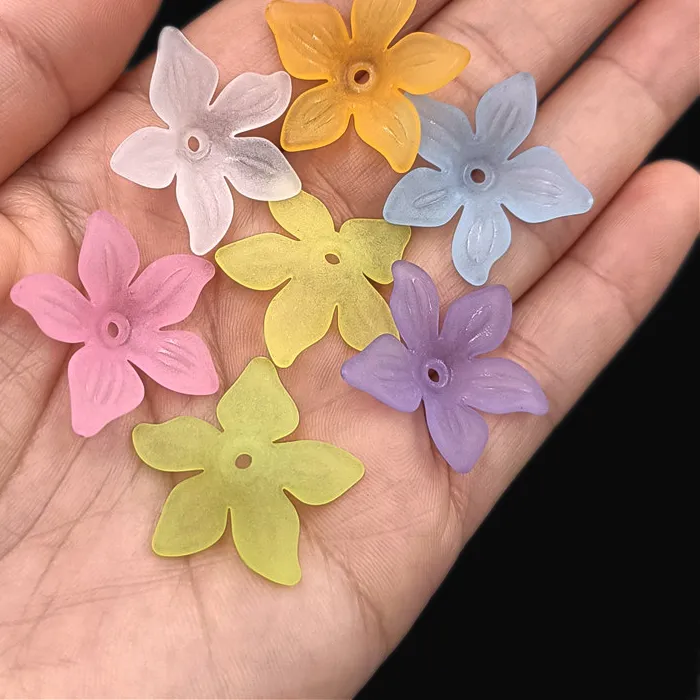 Authentic Blooming Bauhinia: Enchanting Acrylic Flower Beads for Soulful Adornments