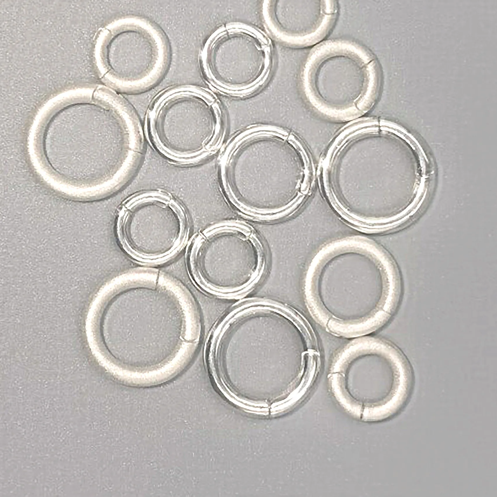 Authentic matte and smooth 12.5-19mm Small Sterling silver 925  Circle round snap click lock chain Pearl gems necklace bangle link DIY