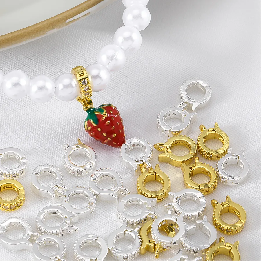 Authentic 18K Gold Plated Hinged Necklace Enhancer For DIY Jewelry Making Supplies Pendant Bail Clasps Connector Fastener Accessories
