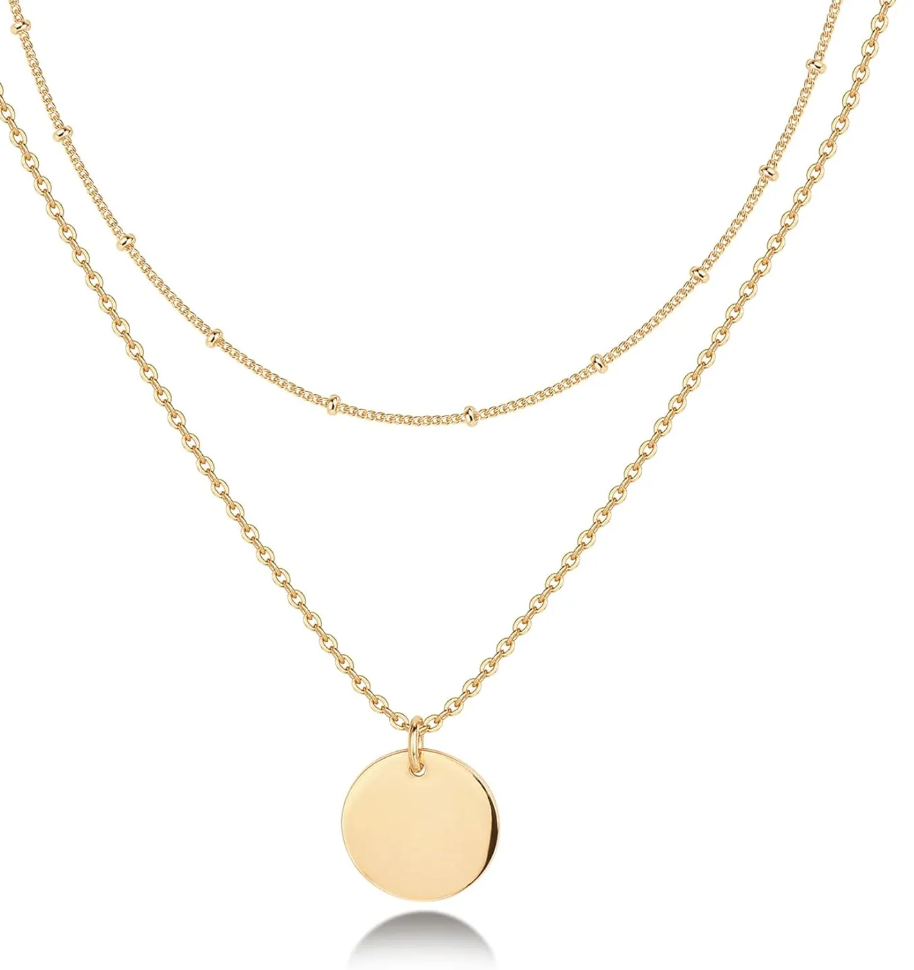 Authentic 14K Gold Plated Layering Necklaces | Stylish Minimalist Design Pendant Necklaces | Butterfly, Heart, Lock, Evil Eye, Coin, Light