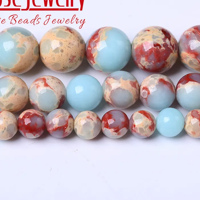 Authentic A+ Natural Longevity Mountain Stone Beads For Jewelry Making Round Loose Spacers Beads DIY Bracelets Necklaces 4 6 8 10 12mm 15"