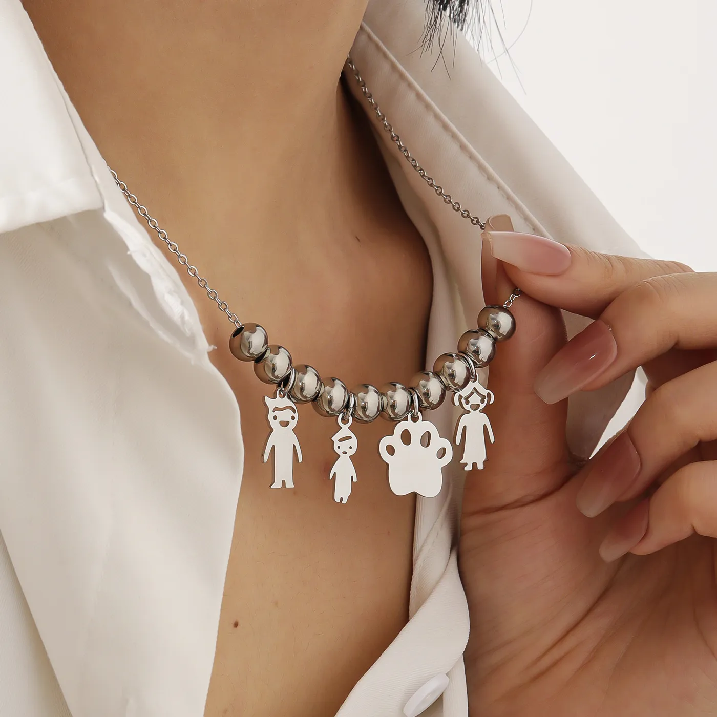 Authentic Eternal Family Blessings Necklace – Rotating Bead & Sacred Paw Talisman