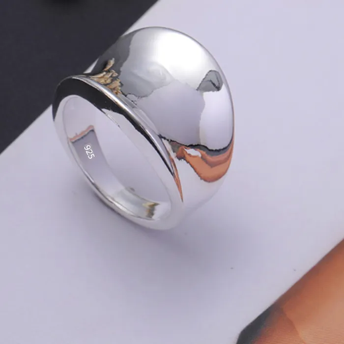 Authentic Hot classic charms 925 Sterling Silver wide Rings for men Women Size 7 8 9 10 party fine Jewelry Christmas gifts