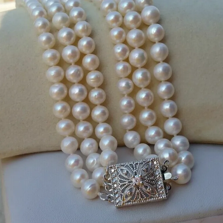Authentic Luminous Tides: The Celestial Three-Strand Pearl Symphony