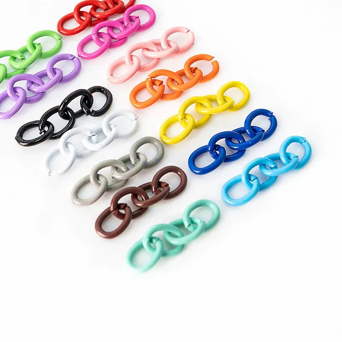 Authentic 50pcs 26mm Colored Keychain Chain Keyring Extension Chain Connectors For DIY Jewelry Making Key Ring Accessories Wholesale