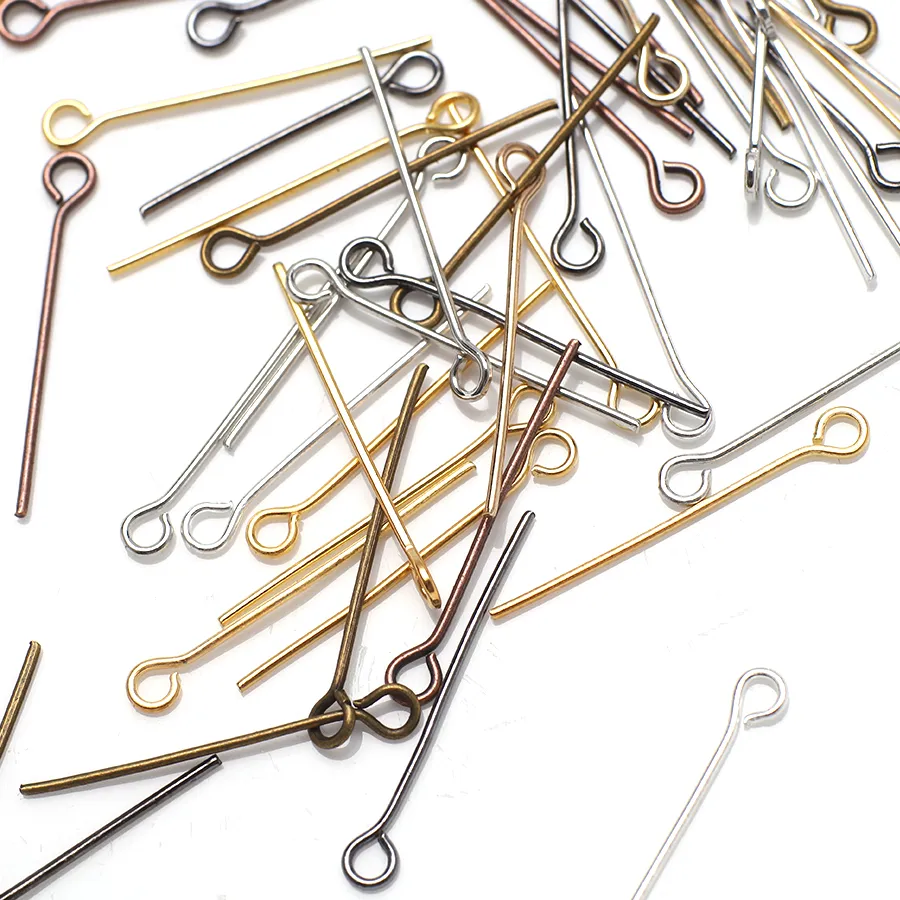 Authentic Mixed 7Colors 20/24/30mm Stainless Steel Open Eye Pins Findings For DIY Jewelry Making Necklace Bracelet Accessories Needlework