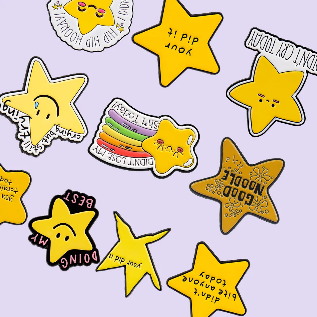 Authentic Celestial Starlight Adornments: 5 Pieces of Golden Radiance