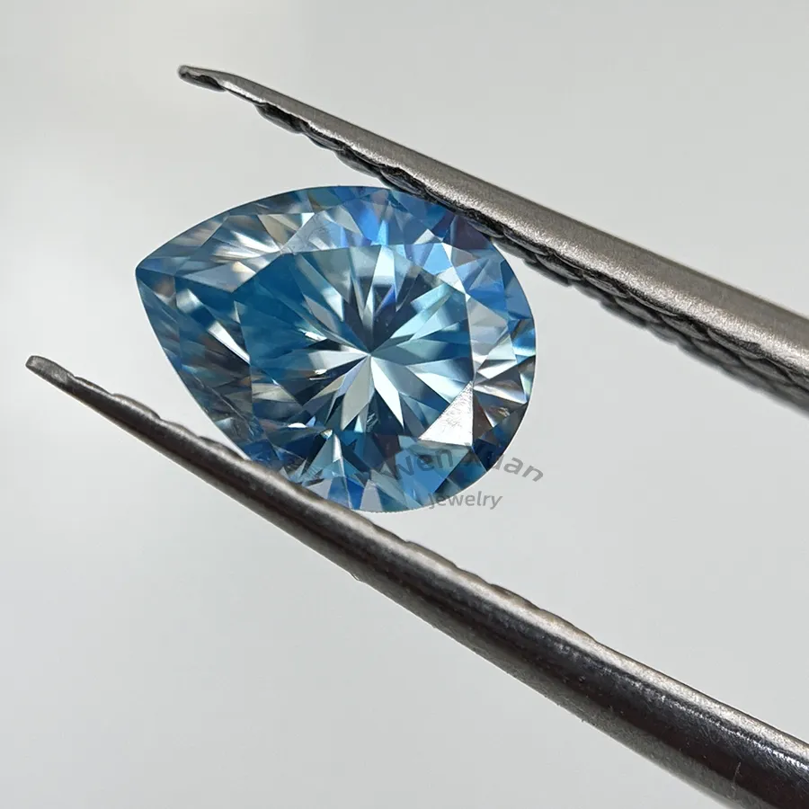 Authentic Celestial Harmony: Pear Cut Ice Blue Moissanite Gemstone