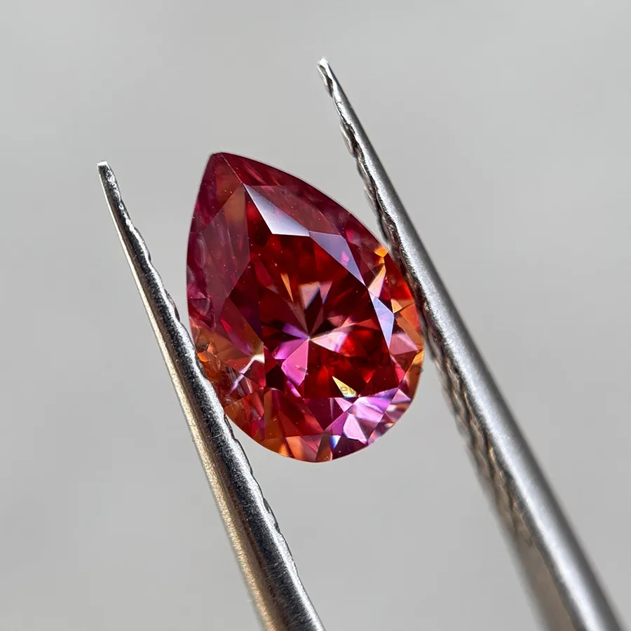 Authentic Pear Cut Bright Pink Color VVS1 Loose Moissanite Stone Gemstone 4x6-9x13mm 0.5-5ct Real jewelry GRA Certificate