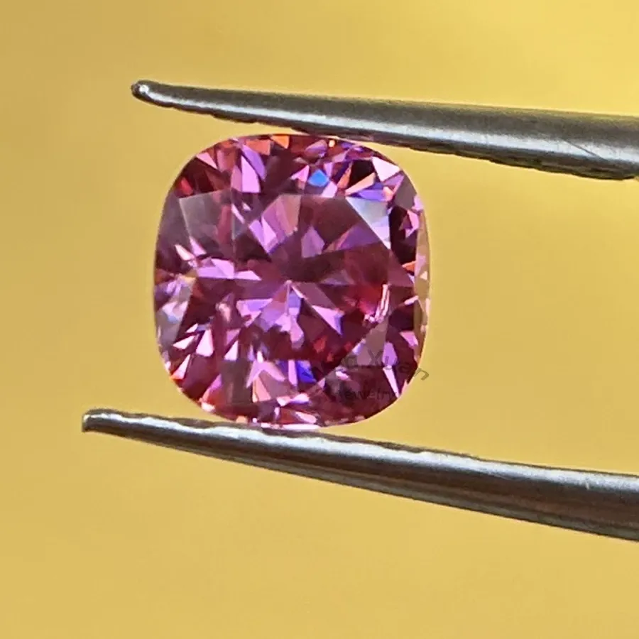 Authentic Blush Heart of Light: Cushion‑Cut Pink Moissanite Talisman