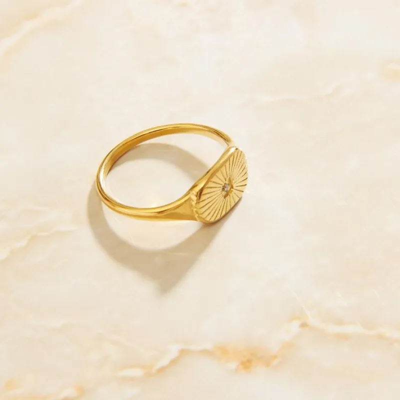 Authentic Radiant Goddess of the Sun: Gold-Plated Ring of Celestial Protection