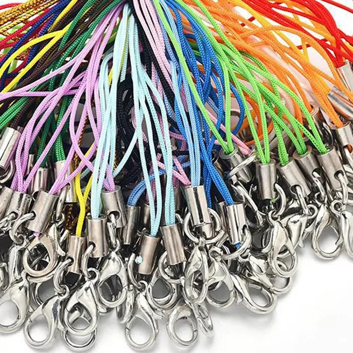Authentic 10-60Pcs Lanyard Lariat Strap Cords Lobster Clasp Rope Keychain Hooks Mobile Set Charms Keyring Pendant Key Ring Accessories