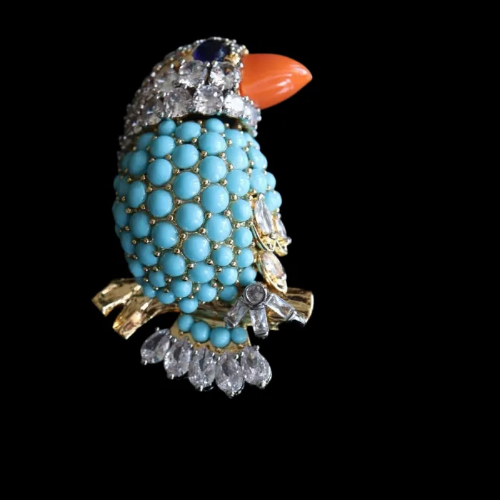 Authentic Timeless Wonder Fancy Zircon Bird Brooch Pins for Women Designer Jewelry Trendy Classy Rare Vintage Lovely 6323