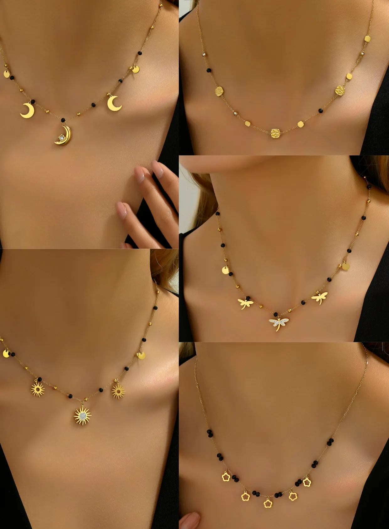 Authentic Celestial Harmony: The Sun, Moon, and Dragonfly Sacred Geometry Necklace
