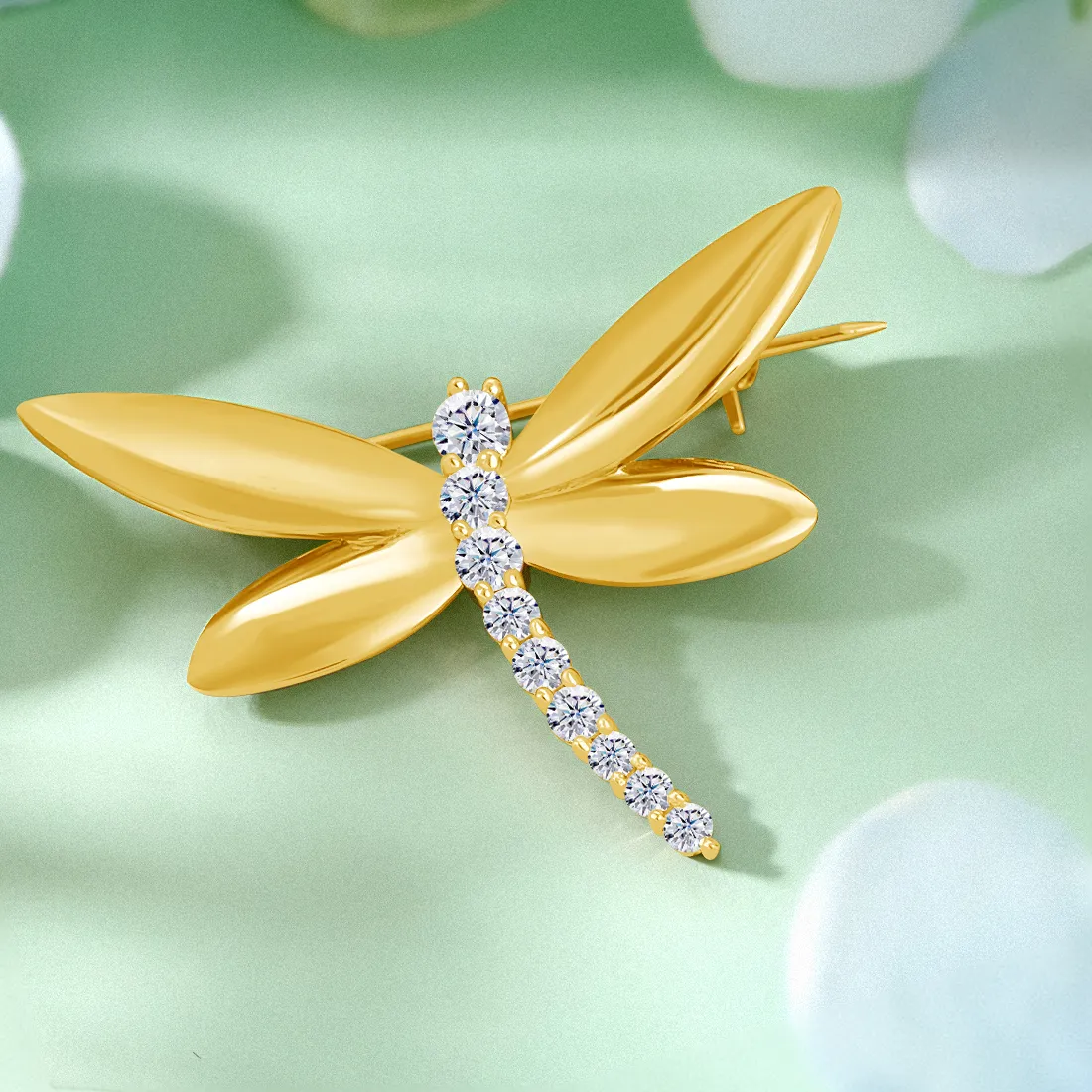 Authentic SDOOU 925 Sterling Silver Luxury Exquisite Dragonfly Brooches For Girls Accessories 18K Gold Plated Insect Pins Jewelry