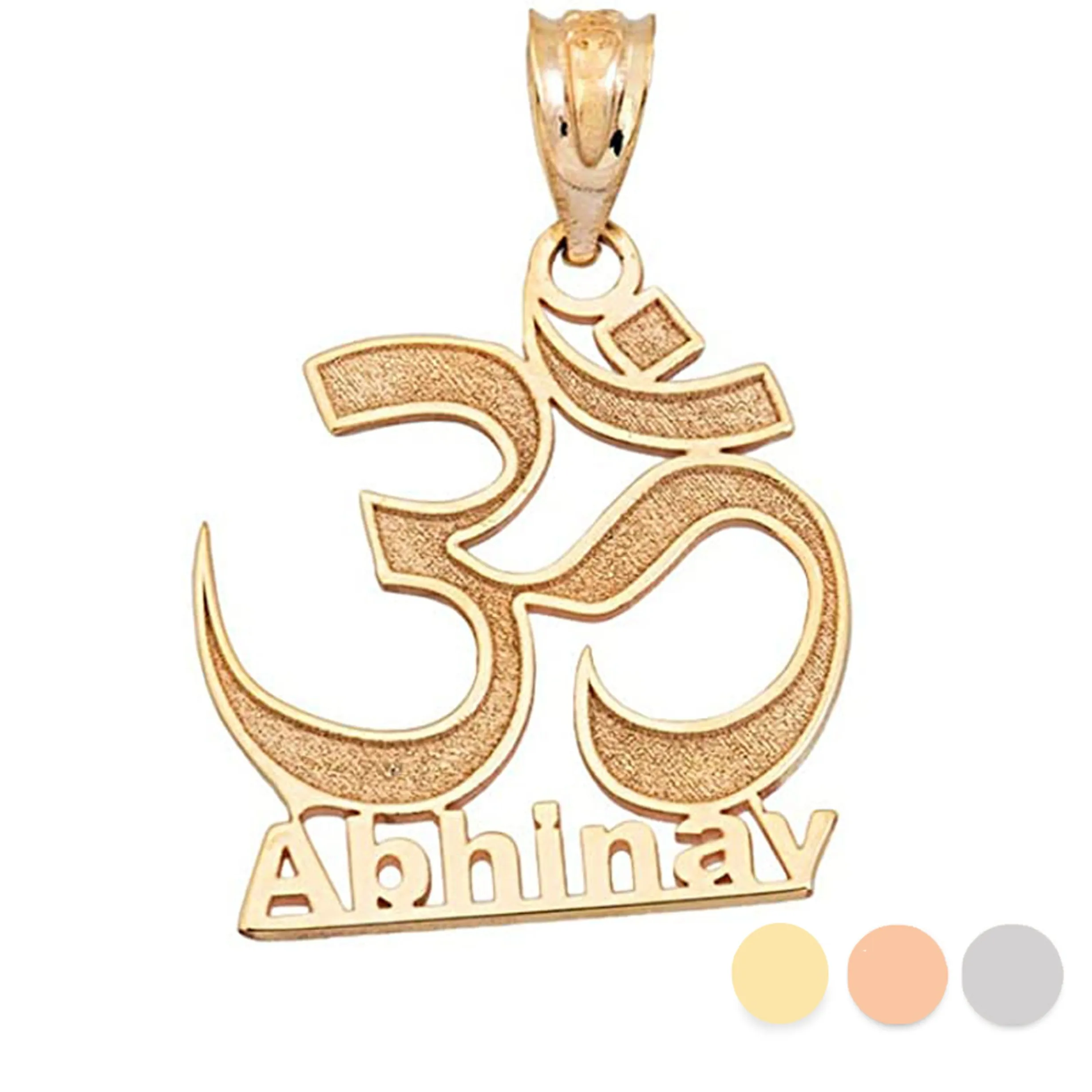 Authentic Personalized Om (Aum) Meditation Necklace - Custom Name 18K Gold Plated Yoga Pendant Stainless steel Jewelry Gift for her