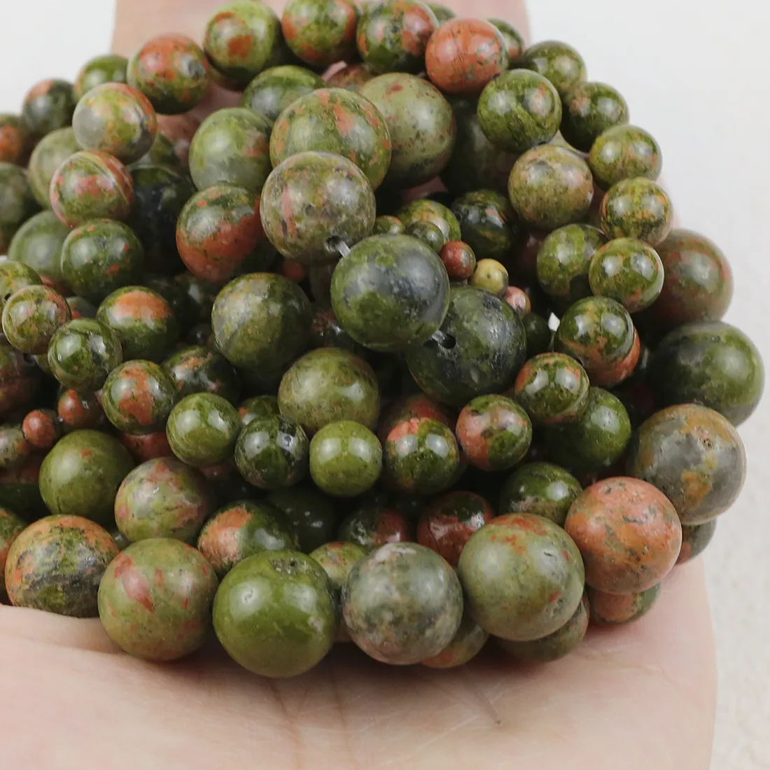 Authentic Natural Unakite Stone Round Beads 4/6/8/10/12mm Loose Spacer Beading  For Jewelry DIY Handmade Bracelet Earrings Accessories