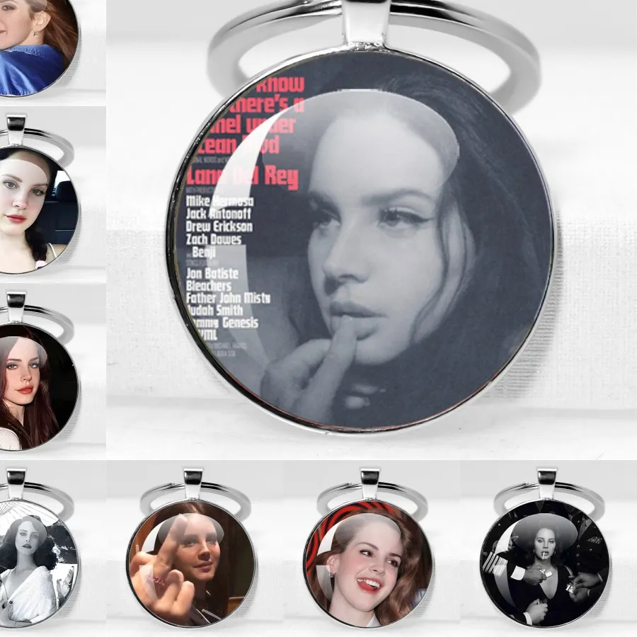 Authentic Lana Del Rey 25Mm 30Mm Glass Cabochon Pendant Ultraviolence Born To Die Keychain Jewelry Accessories Key Ring Fans