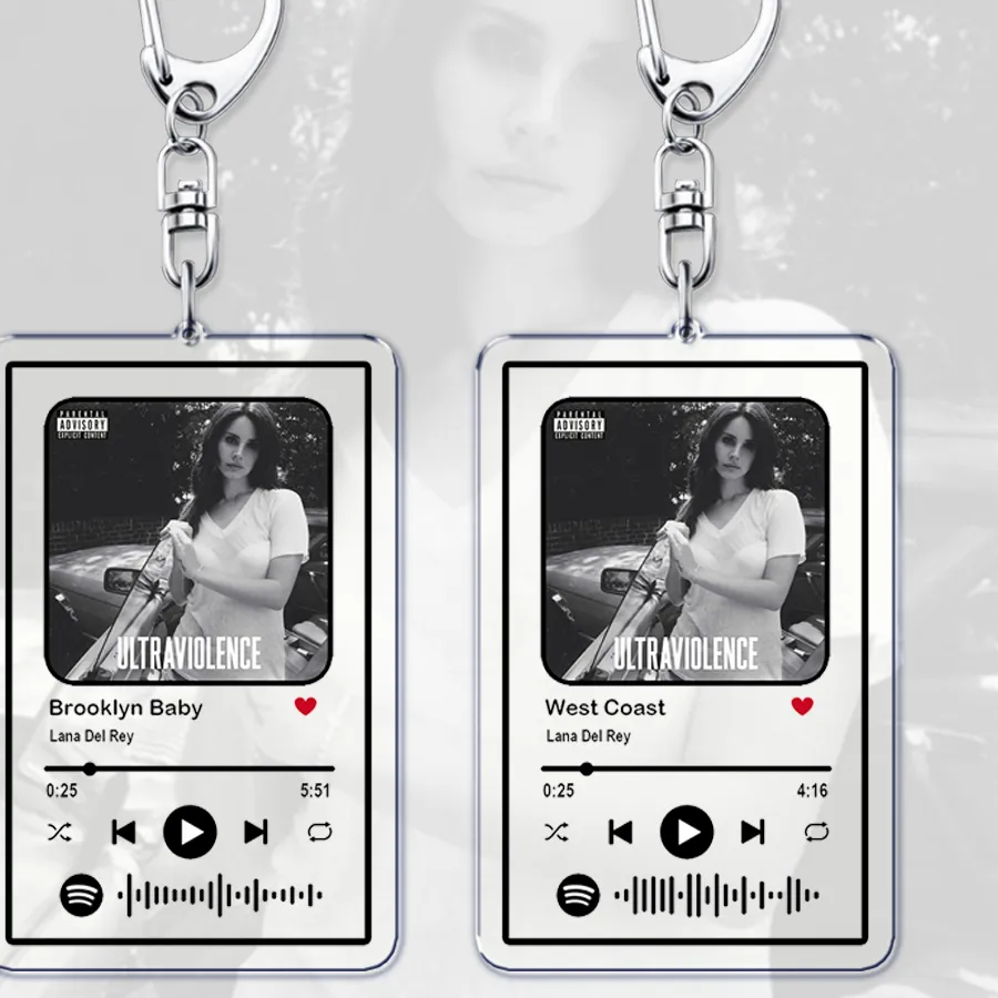 Authentic Hot Singer Lana Del Rey Keychain for Women Accessories Music Brooklyn BabyYoung and Beautiful Tough Keying Jewelry Fans Gifts