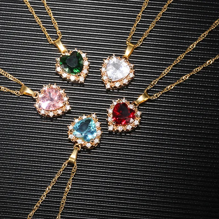 Authentic G&D Exquisite Lana Del Rey Necklace Majestic Princess Collection Ruby Crystal Heart Choker for Elegant Ladies Perfect Jewelry
