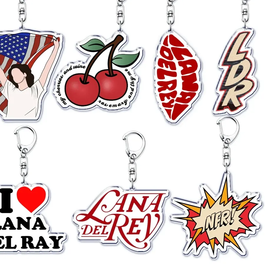 Authentic Singer Lana Del Rey Keychain For Accessories Bag Pendant Born To Die Ultraviolence Key Chain Ring Keychains Jewelry Fans