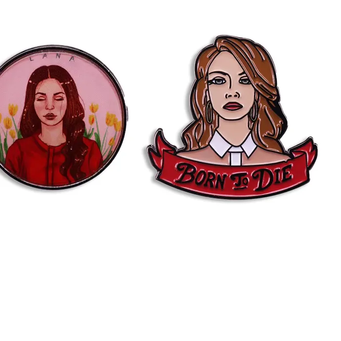 Authentic Lana Del Rey Badge Famous Diva Lapel Pin Fashion Woman's Brooch Shirt Sweater Coat Unique Jewelry Accessory Friend Gift