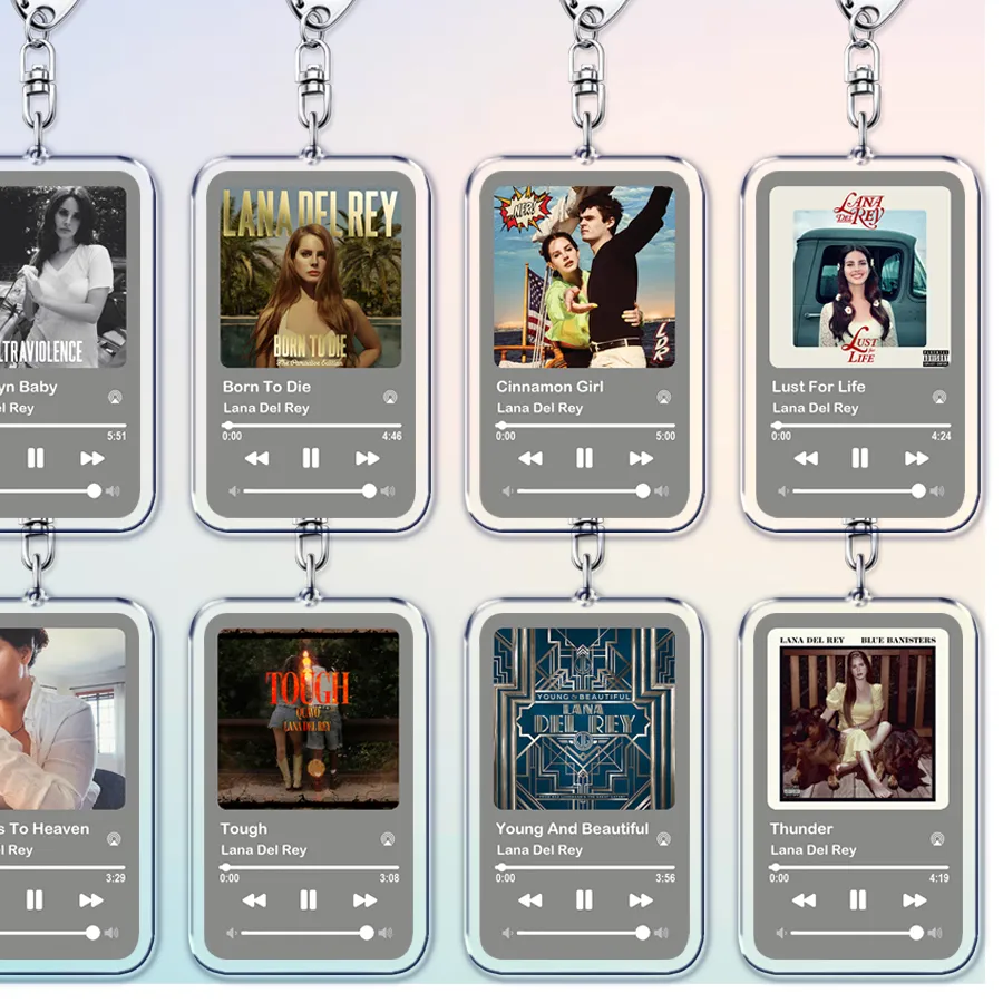 Authentic Classic Lana Del Rey Music Songs Keychains for Women Accessories Bag Born To Die Ultraviolence Album Keyings Jewelry Fans Gifts