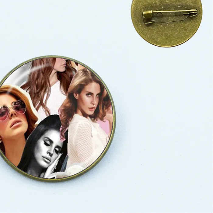 Pop Star Lana Del Rey Soft Button Pin Lover Jewelry Brooch Clothes Creative Crystal Badge Funny Backpack Hat Decor