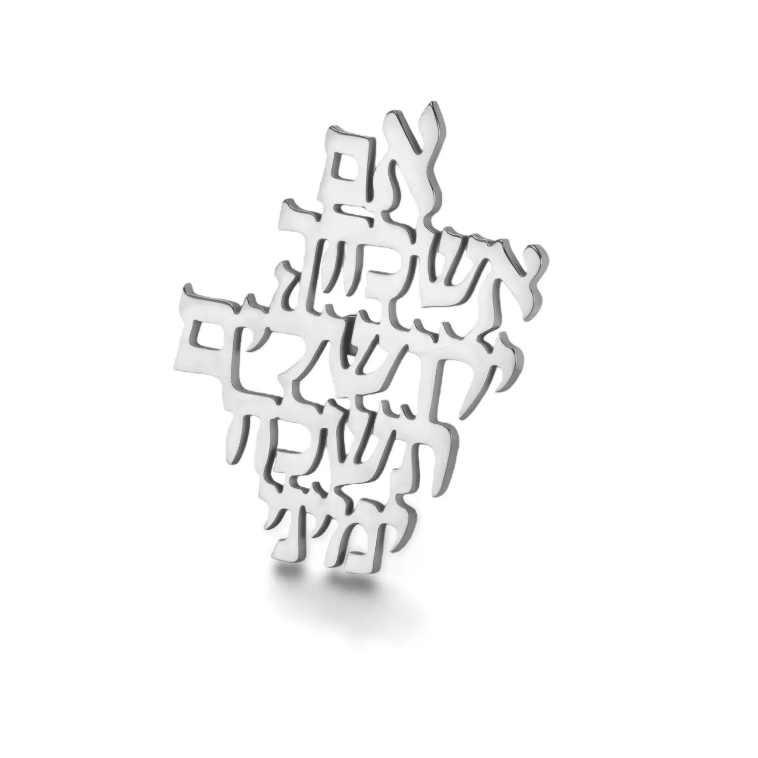 Authentic LIKGREAT Remember Jerusalem Brooch Hebrew Word Badge Pin Stainless Steel Judaica Messianic Jewelry Gift for Women Men
