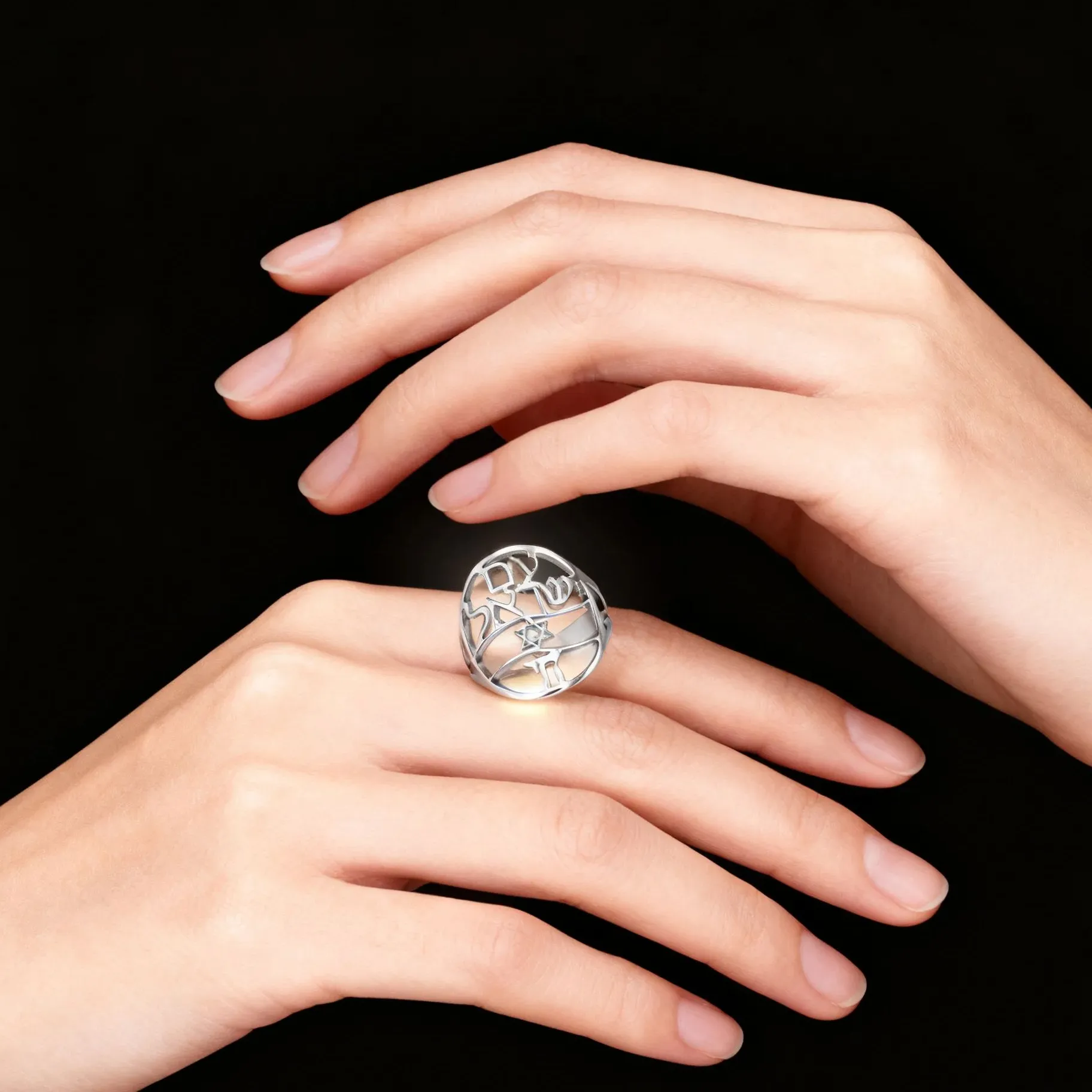 Authentic My Shape Star of David Chai Symbol Rings Stainless Steel Hebrew Blessing Finger Ring Jewish Judaica Jewelry Amulet Accessories