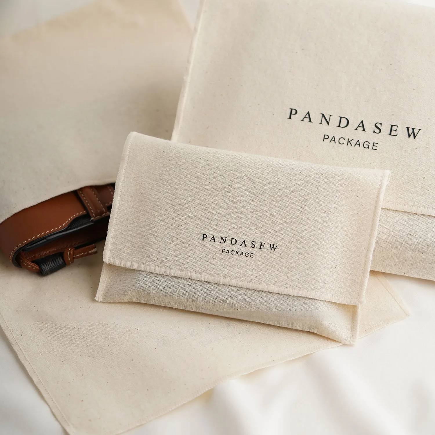 Authentic Custom Logo Cotton Envelope Bag Dust Bag Candy Bag For Earring Ring Necklace Packaging Pouches