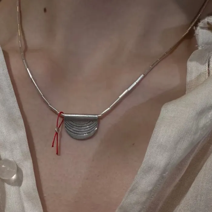 Authentic Dance Under the Celestial Fringe: A Mystical Sterling Silver Necklace