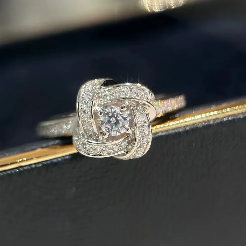 Authentic Eternal Bloom: A Radiant Zircon Flower Engagement Ring for the Ages