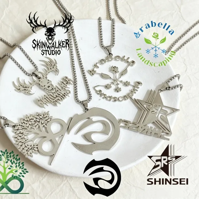 Authentic Custom Logo Photo Necklace Personalized Simple Stainless Steel Prevent color fading and fading Pendant Jewelry Gifts