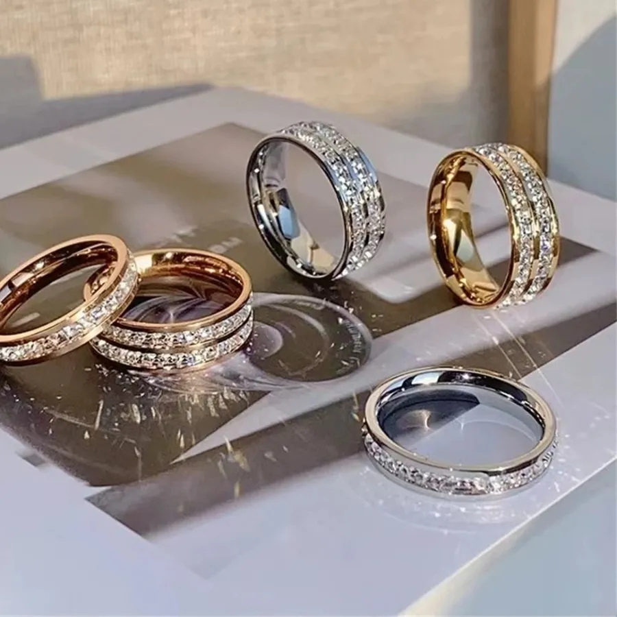 Authentic Eternal Devotion Rosy Halo Double-Row Zircon Ring - Sacred Union Gold-Plated Talisman